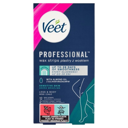 VEET Professional Studené vosk. pásky pro citlivou pokožku 12 ks