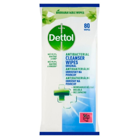 DETTOL Antibakteriální ubrousky na povrchy 80ks