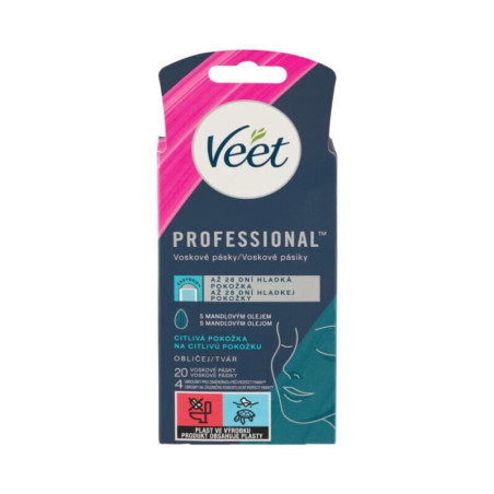 VEET Professional Studené vosk. pásky na obličej pro citlivou pokožku 20 ks