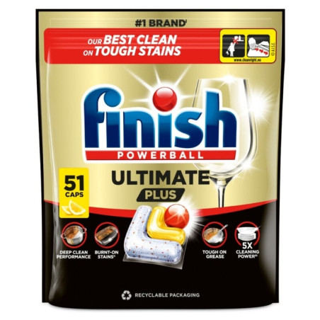 Finish Ultimate Plus kapsle do myčky nádobí - Lemon 51 ks